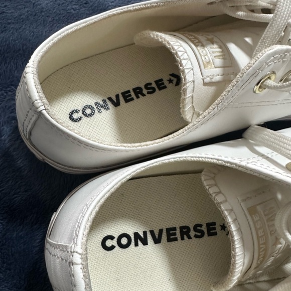 Converse White Leather Sneakers•NWOT - Picture 7 of 9